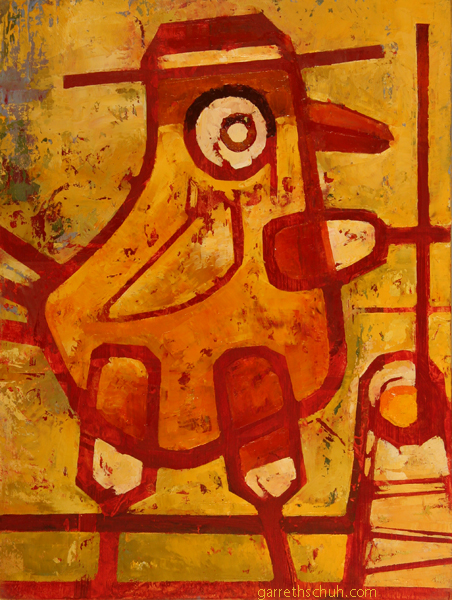 w BUTTER CHURN 2012 12x16 oil on wood panel  