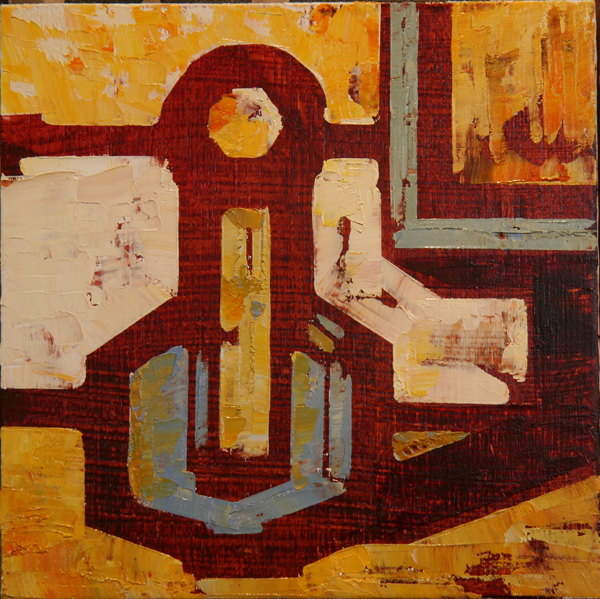 w BROWN BOTTLE 2013 8X8 oil on plywood  
