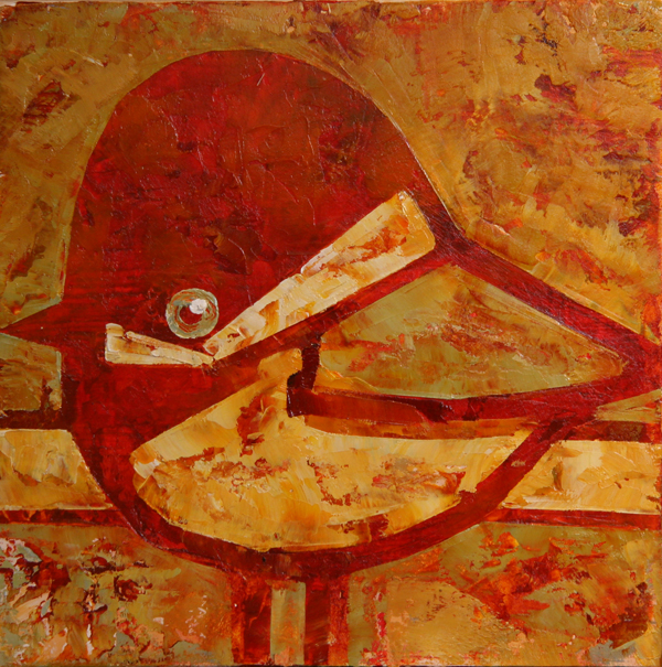 w CHICKADOO 2013 8X8 oil on plywood  