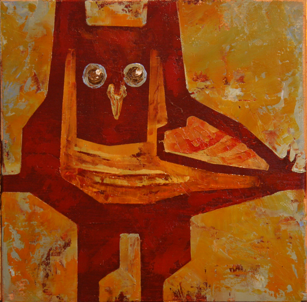 w HORNED 2013 8X8 oil on plywood  